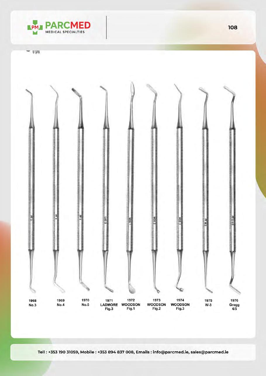 Curettes, Gracey Curettes, Dental Knives & Related Instruments - Catalogue Page 108